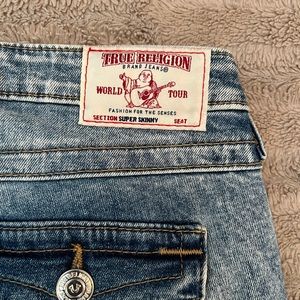 True Religion Jeans - Size 27 - Stonewash - Semi Distressed Stretch- Skinny fit